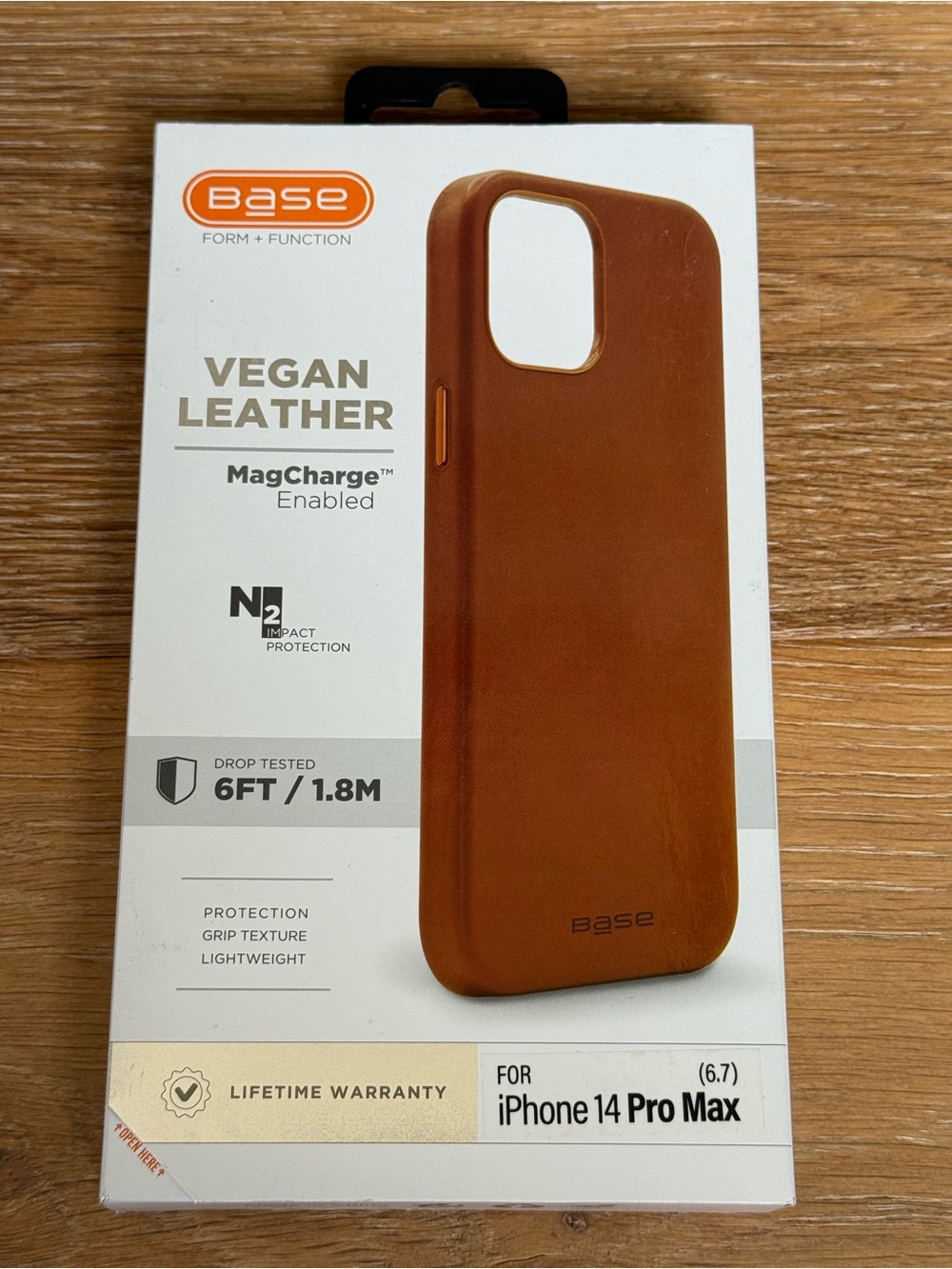 New Vegan Leather MagCharge Case for iPhone 14 Pro Max - light Brown